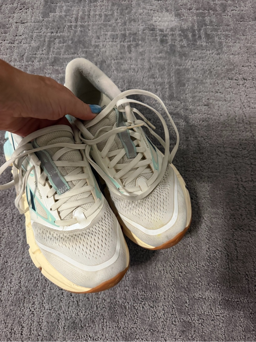 Reebok Women's White & Mint Athletic Running Shoes
